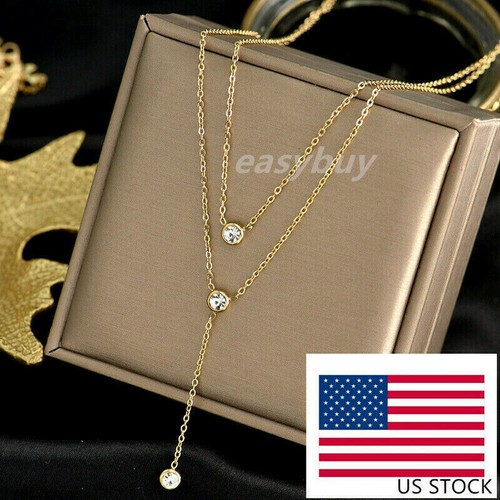 Collana catena zirconi doppio
