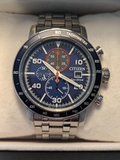 Orologio Uomo Citizen Eco-Drive B612-004FT01 Cronografo Blu Argento 100M Solare