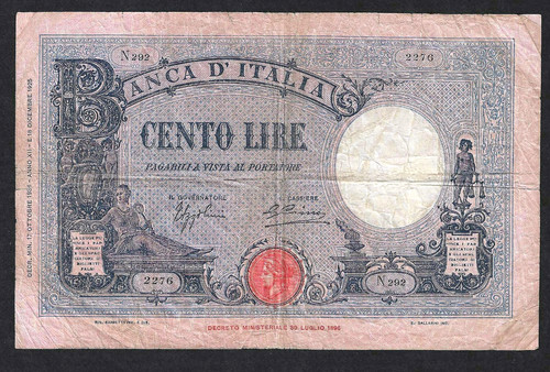 Italy banca italia 100 lire - d'italia,