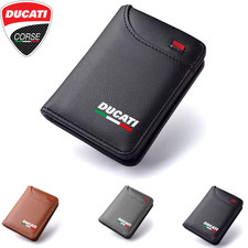 Portafoglio Ducati Corse in Pelle PU e Fibra di Carbonio RFID Sottile Multicolor