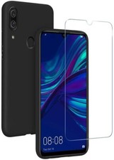 COVER + PELLICOLA VETRO TEMPERATO PER HUAWEI PSMART 2019 NERO OPACO 