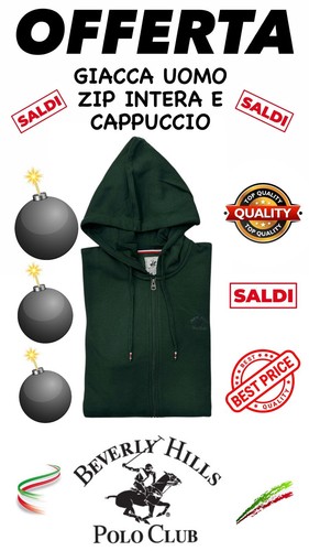 Felpa uomo full - zip, cotone