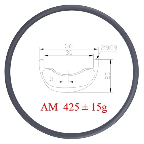 Cerchi mtb bicicletta - am, fibra