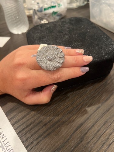 Anello con fiori - in, cristallo