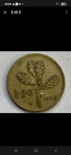 Lire 1958 con errori - 20,