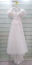 Abito da Sposa Sartoriale  Vintage anni 50 usato tulle coda bianco mezza manica