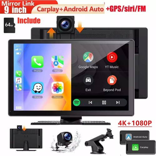 Dash cam wireless - 4k, 9"
