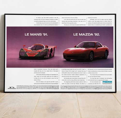 Poster mazda rx7 787b - mazda,
