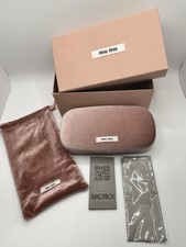 Nuovo KIT custodia occhiali da sole/occhiali MIU MIU ORIGINALE Rose shell velluto (Luxottica)