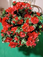 Bouquet Azalee Finte in tessuto rosso per Decorazioni 