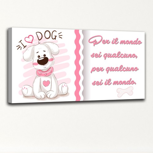 Quadro moderno cane con frase - con,