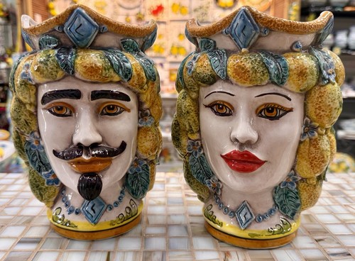 Ceramica siciliana teste di - ceramica,