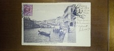 CARTOLINA POSTALE VENEZIA CANAL GRANDE CON RIALTO '900 VIAGGIATA ITALIA FRANCIA