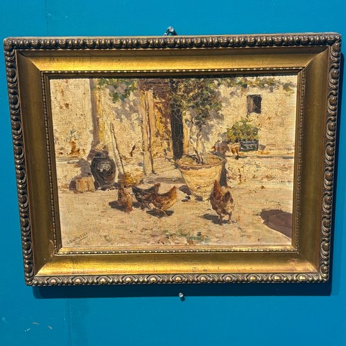 Antico dipinto olio tela - olio, su