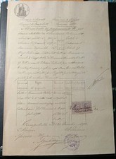 1890Carta Bollata Impronta Tonda 50 Cent.Filigr.Regno d'Italia 1889 Con 2 Marche