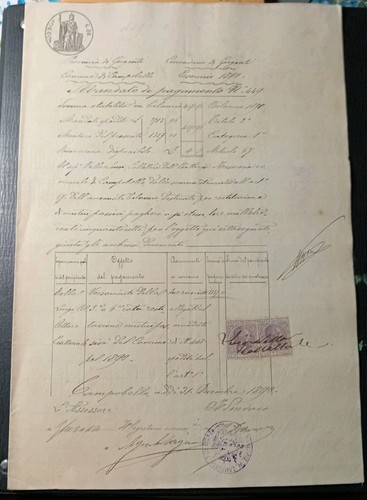 1890carta bollata impronta - 1890carta,