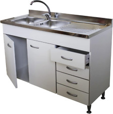 Mobile Cucina 2 Ante Con Cassettiera Dx Completo Di Lavello Inox 120 Sottolavell