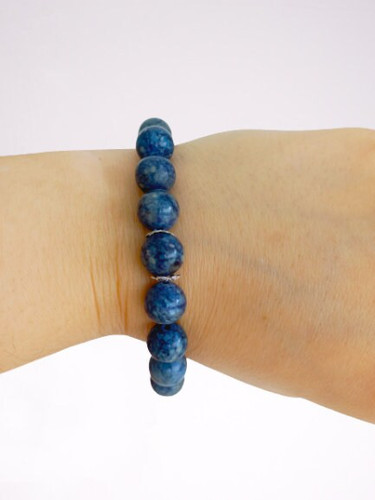 Bracciale lapislazzuli perline - lapislazzuli,
