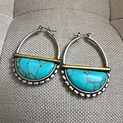 Orecchini cerchio mezza luna - cerchio,