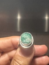 Anello Argentone Indiano Radice Smeraldo