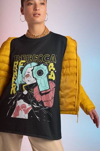 Shirt nera anime rebecca - t-shirt,