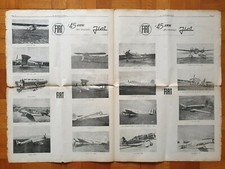 Aviazione FIAT 45 Anni Pagina Giornale Manifesto Poster Aereo 