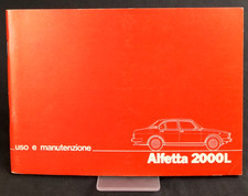 ALFETTA 2000L Alfa Romeo Manuale Uso Manutenzione Instruction manual