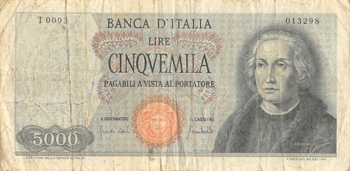 Italy 5000 lire 20 - , 20.1.1970