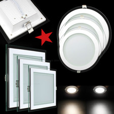 FARETTO LED PANNELLO CORNICE VETRO INCASSO MOLLA 6W 12W 18W 22W 28W TONDO QUADRO