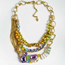 Collana dichiarazione collare strato boho Zara 19" retrò donna festa vacanze gioielli