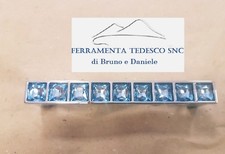 MANIGLIA PER MOBILI ANTE IN LEGNO BASE CROMO LUCIDO  CON STRASS AZZURRO 96MM