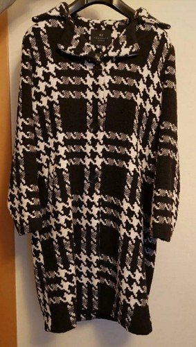 Cappotto donna nero bianco - cappotto,