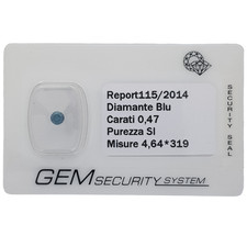 DIAMANTE FANCY BLU 0.47 ct SI - LOTTO 0.50