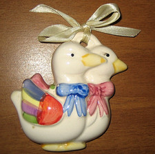 CALAMITA FRIGO COLOMBE IN CERAMICA DIPINTA A MANO - FRIDGE MAGNET