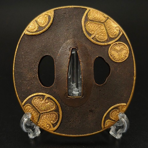 Tsuba os25 mitsuba aoi family - tsuba,