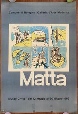 Manifesto poster 1963 Sebastian MATTA PITTORE MOSTRA BOLOGNA ARTE MODERNA MUSEO