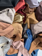 20 Scampoli pelle nappa colori vari per hobby creativi e fai da te