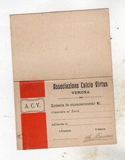 Tessera anni 40/50 ASSOCIAZIONE CALCIO VIRTUS VERONA  NUOVA