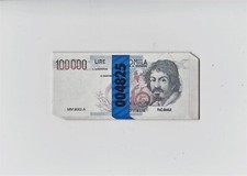 LIRE 100.000 FAC SIMILE n. 004825 cm. 10 x 4.5 in Cartoncino   