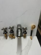 BATTERIA BORDO VASCA  CON DOCCIA RESP Art OLD AMERICA  013 CANNA DI FUCILE/ORO