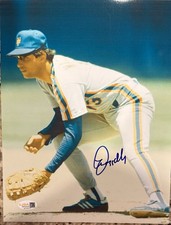 1986 WSC NEW YORK METS LEE MAZZILLI 8x11 AUTO FIRMATA CON SCRITTA JSA.