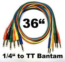 Confezione 6 Cavi Patch TT Bantam a 1/4 TRS Oro 36" Cavi Stereo - 3 Piedi Cavi