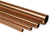 TUBO RAME IN ASTA DA 2,5 METRI DIAMETRO SPESSORE 1mm DA 12 A 54mm HALCOR