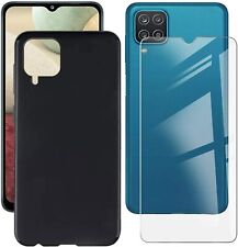 COVER CUSTODIA NERO PER SAMSUNG GALAXY A12 A 12 + PELLICOLA IN VETRO TEMPERATO 