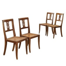 Sedie Direttorio Antiche Noce Paglia di Vienna Da Restauro '700 Originali