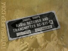 plate plaque plaquette radio BC611 A ALU jeep willys scr 536 gi us ww2 