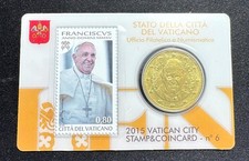 Coin Card Vaticano 50 centesimi 2015 n. 6 con francobollo Papa Francesco