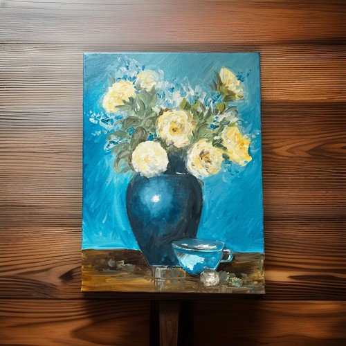 Fiori tranquilli dipinto ad - -,