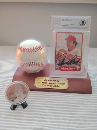 Johnny bench signed ball - johnny,