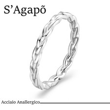 Anello Acciaio Treccia Unisex